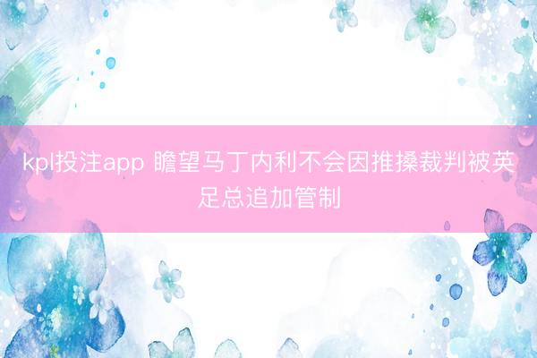 kpl投注app 瞻望马丁内利不会因推搡裁判被英足总追加管制