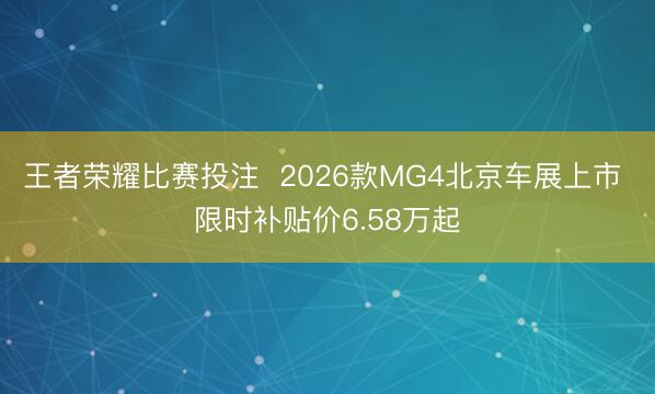 王者荣耀比赛投注  2026款MG4北京车展上市 限时补贴价6.58万起